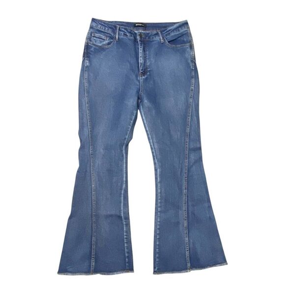 Allegra K Flare Leg High Waist Jeans Size Large - Picture 1 of 9